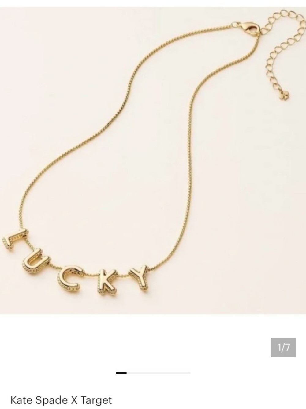 Kate Spade X Target Gold 'LUCKY' Letter Necklace. NWOT. Offers Welcome!